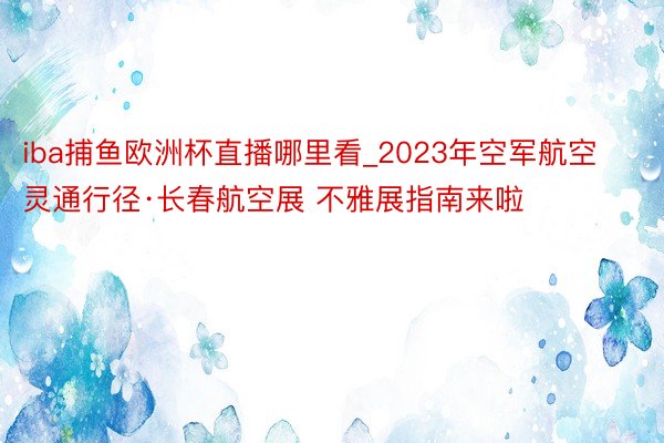 iba捕鱼欧洲杯直播哪里看_2023年空军航空灵通行径·长春航空展 不雅展指南来啦