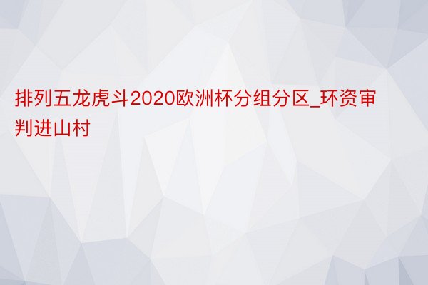 排列五龙虎斗2020欧洲杯分组分区_环资审判进山村