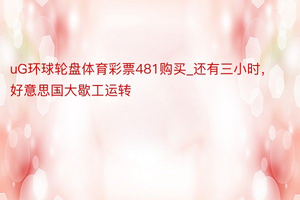 uG环球轮盘体育彩票481购买_还有三小时，好意思国大歇工运转